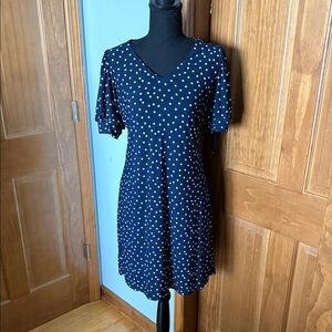 Tommy Hilfiger Navy and White Polka Dot Mini Dress